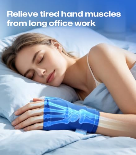 Thumb & Wrist Hot Cold Ice Pack Wrap, Fits Either Hand, Size M | 3D Thickened Reusable Gel Pad, Ergonomic Fit, Long Hot & Cold for Carpal Tunnel, Arthritis, Tendonitis, Post-Surgery - size: M