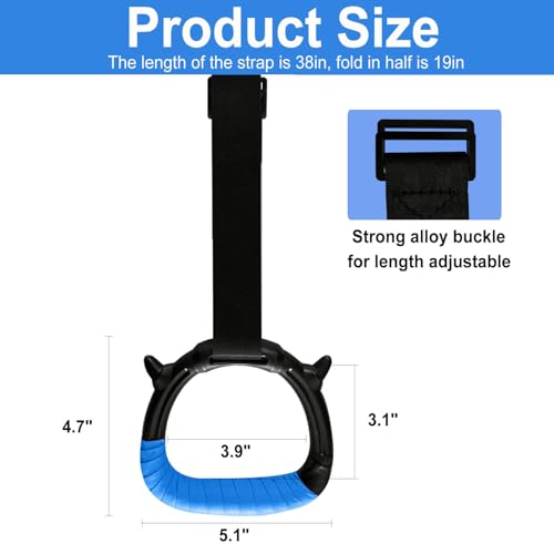 Tepemccu Gymnastics Rings for Kids, Pull Up Rings for Strength Training | with Adjustable Straps, Home Gym Full Body Workout - color: Blue