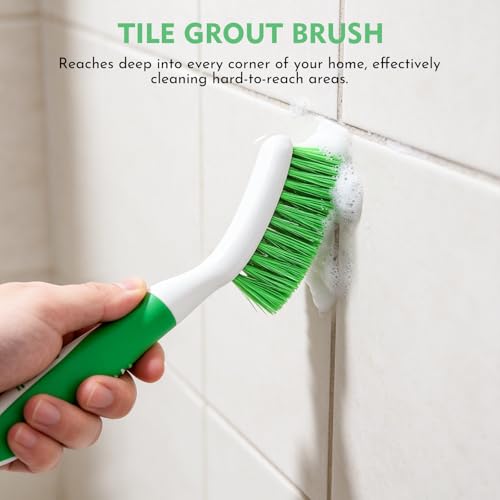 SetSail Scrub Brush, Heavy-Duty Scrub Brushes for Cleaning, Green 4 Pack | Heavy-Duty Scrub Brushes for Cleaning Shower, Bathroom, Carpet, Kitchen and Bathtub Scrubber - 4 Pack - color: Green, size: 4-pack