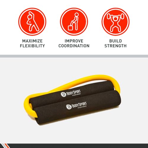 Body Sport Loop Tubing , Resistance Band with Foam Pad Handles for Strength Training and Rehabilitation - color: Blue, size: Light