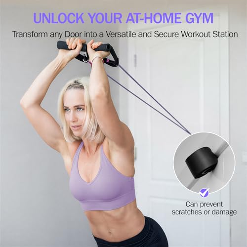 Slim Panda Door Anchor for Resistance Bands,Heavy Duty Resistance Band Door Anchor for Home Workout,Physical Therapy & Fitness, Large Door Anchor Attachment - style: Door Anchor Purple 1Pack