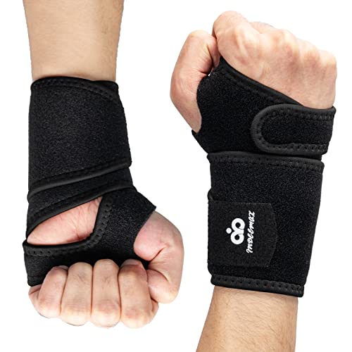 INDEEMAX 2 Pack Copper Wrist Brace Support for Carpal Tunnel, Pain Relief, Arthritis, Tendonitis, Adjustable Wrist Braces Compression Wraps Both Hands, Fit for Men and Women (Black-New) - color: Black-New
