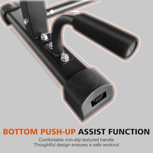 Dip Station Set, 6 Level Adjustable Pull Up Bars, 1200lbs Heavy Duty Parallettes Bars, Dip Station for Full Body Workout Fitness
