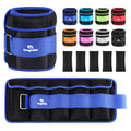 Fragraim Adjustable Ankle Weights 1-3/4/5/6/8/10/12/15/20 LBS Pair with Removable Weight for Jogging, Gymnastics, Aerobics, Physical Therapy - color: Blue, style: 6 lbs each( 12 lbs pair)