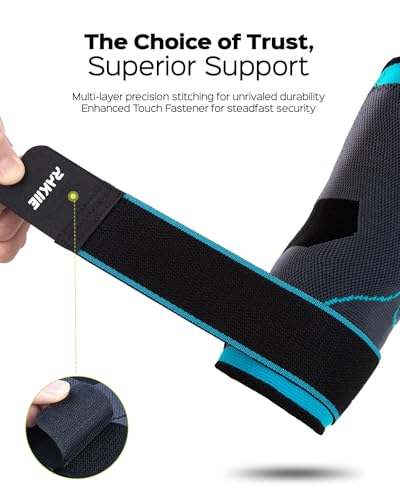 Rakiie Elbow Compression Sleeve 2 Pack, Elbow Brace for Tendonitis and Tennis Elbow, Pain Relief Brace for Men & Women, Sleeve Reduce Joint Pain for Tennis, Golfer, Weightlifting (Blue, XX-Large) - color: Blue, size: XX-Large