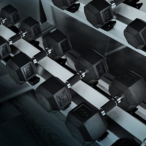 Yes4All Dumbbell Hex Rubber Grip/Heavy Weight Urethane Dumbbell and Combo Kettle Grip for Multifunctional Full Body Workout and Strength Training