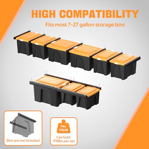 Ultrawall Overhead Garage Storage Rack, Heavy Duty Ceiling Storage Rack, 26 Inch Adjustable Ceiling Bin Storage System, 7 Sets for 6 Bins - style: For 6 Bins