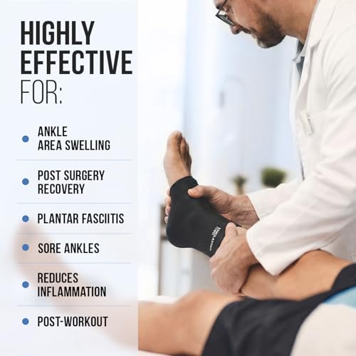 Ankle Compression Sleeve for Achilles Tendonitis Relief, Ankle Ice Pack Wrap, Foot Brace Sprained Ankle Support for Women and Men, Freeze Cold Packs for Plantar Fasciitis - style: S-M
