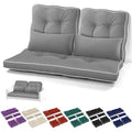 Chunful Set of 5 Outdoor Bench Cushions Set 44 x 19 Inch Tufted Waterproof Patio Furniture Seat Pad with Throw Pillows Loveseat Cushion for Square Settee Indoor Sofa Wicker Couch(Gray) - color: Gray