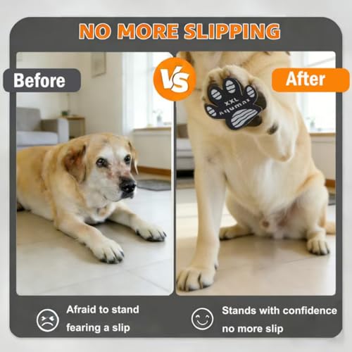 Dog Paw Protector Non-Slip Gripper Traction Pads,Walk Assistant for Senior Dogs,Foot Stickers for Hardwood Floors,Dog Shoes Booties Socks Replacement,6 Sets (24 pcs) L Black - size: L-1.9*1.6 inch (L*W)