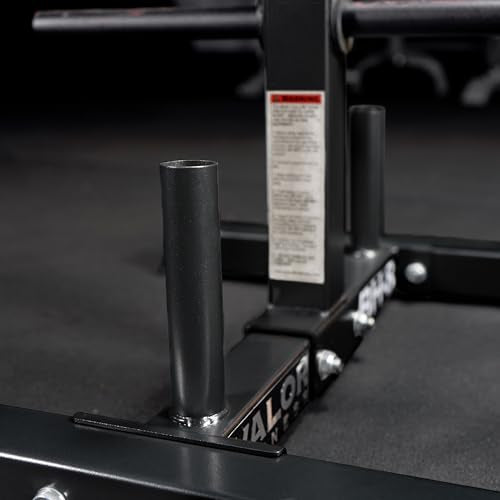 Valor Fitness Weight Plate Rack with Barbell Holders – Heavy-Duty Steel Storage Tree with 6 Pegs and 2 Vertical Bar Sleeves for Standard and Olympic Plates – 800 lb Capacity for Home & Garage Gyms - color: Black