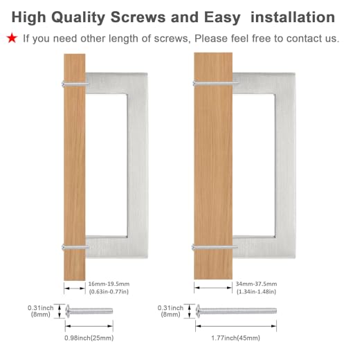 Probrico 5 Pack Hole Centers 3.75inch Brushed Satin Nickel Kitchen Cabinet Handles,Stainless Steel Drawer Pulls,Square Corner Bar Dresser Pull Handle 4-1/4inch Length - color: Brushed Nickel, size: Hole Center: 96mm(3.75inch)