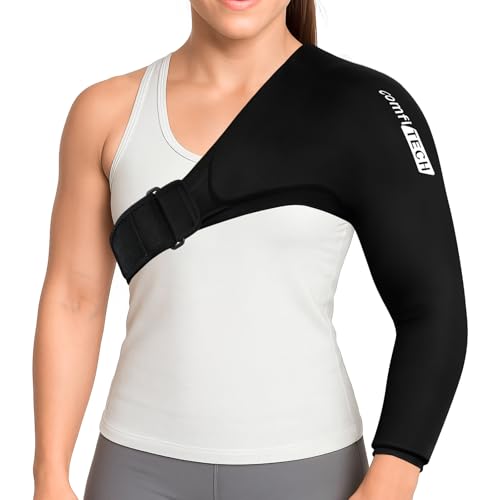 ComfiTECH Shoulder Arm Ice Pack Wrap for Pitchers, Ice Arm Sleeve for Volleyball Player, Athlete, Flexible Cold Application for Throwing Recovery, Elbow Joint and Muscle Relaxation & Daily Use, Medium - size: Medium