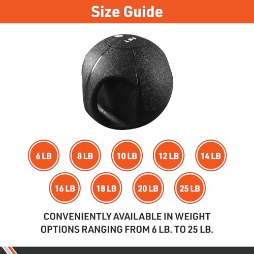 Body Sport Double Grip Medicine Ball, 12 lb. - Strength Training Weighted Exercise Tool - Softer Kettlebell Alternative for Home Fitness & Gyms