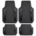 Motor Trend Rubber Car Floor Mats - Durable, All Weather Protection with Non-Slip Backing, Two Tone Accent - For Front and Rear, Black & Gloss Black - color: Black & Gloss Black