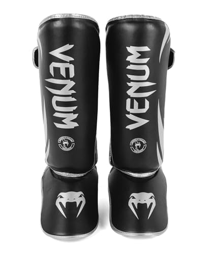 Venum Challenger Standup Shin Guards - color: Black/Silver, size: Large