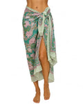 100% Cotton Hand Block Print Pareo Sarong Swimsuit Wrap Skirt Cover Up Long Women’s Apparel Fabric Beach Bikni (73" x 44") - color: Firozi 1