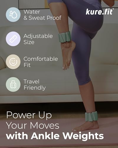 Pilates Weight | Wrist & Ankle Weights for Women | Weighted Bangles | 1LB/ 2LB Each (Set of 2) - color: Sage, size: 2 LB