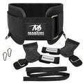 2-in-1 Weight Lifting Belt with Gloves - Self-Locking Weightlifting & Dip Set Belt with Rope & Gloves - Multi-Functional Belt for Lifting, Squats, Dips