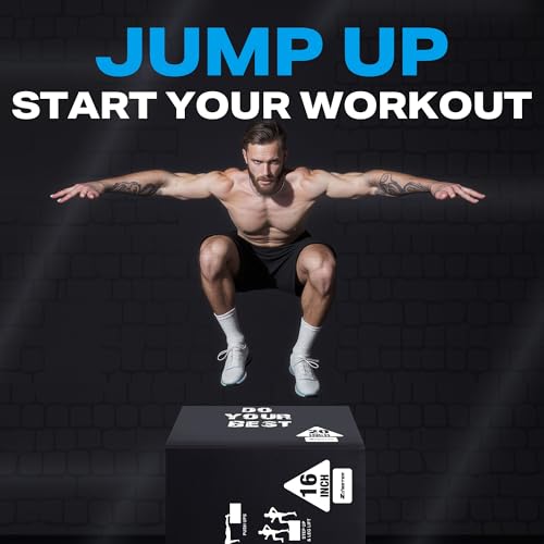 Zoomster 3-in-1 Foam Plyometric Box, Heavy-Duty Soft Plyo Jump Box with 450lbs Capacity, Reinforced Thick PVC & High-Density EPE Foam for Box Jumps, Home Gym, HIIT & Strength Training - size: 16 X 20 X 24inch