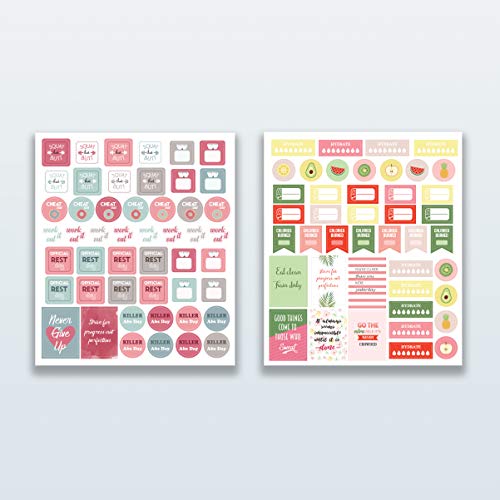 Lamare Workout, Fitness & Food Planner Stickers for Adults, Journal Sticker - style: Fitness Stickers