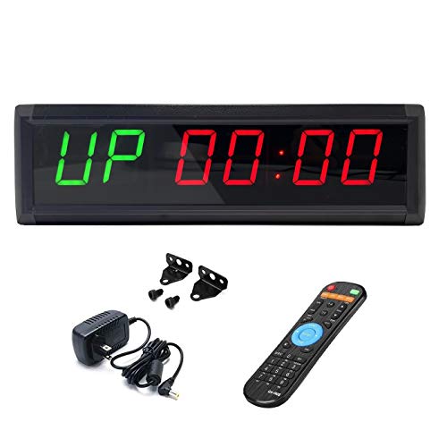 Workout Timer Wall Interval Clock Count Down/Up Stopwatch with Remote (1.8inch Green and Red) - color: 1.8inch Green and Red
