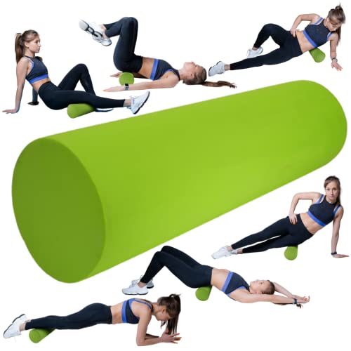 High-Density Foam Roller for Muscle Recovery & Massage, 13" x 3.75" EVA Firm Roller for Warm-Up/Cooldown, Yoga & Pilates, Includes Carry Case (Green) - color: Orange