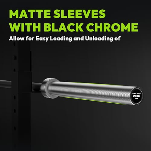 HANDBODE 7 FT Olympic Barbell 45 LB, 2-Inch Standard Weight Bar, 1000 LB | Needle Bearings, Knurled Grip, Hard Chrome Coating, Powerlifting, Bench Press, Deadlift, Squat, Hip Thrusts And Cleans - color: Black-Silver