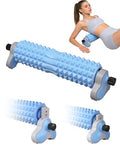 Foam Roller for Back, 3-Level Height Adjustment Deep Tissue Massage Tool | Spinal center groove, dual-zone textured nodes, hands-free bodyweight control, stable wide base, compact home storage design