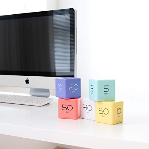 mooas Cube Timer (Yellow), Timers Cube Flip Block Timers Productivity Gravity Sensor Time Management for Kids ADHD Classroom Kitchen Desk Workout Cooking Study 10, 20, 30, 60 Seconds Timer Setting - color: Yellow