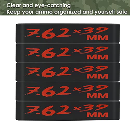 Aolamegs 5/10 Pack Magazine Bands - 5.56 Nato, 300 Blackout, 300 Subsonic, .223 Remington, .308 Winchester, 7.62x39 Magazine Marking Band, Durable Silicone Ammo Caliber Bands for Magazine Identification (2 Colors) - color: 7.62x39-blackred(5pcs)