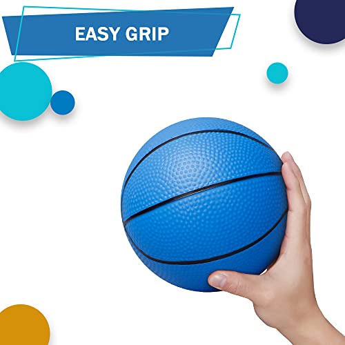 Mini Basketball for Mini Basketball Hoop, 6" Replacement Ball for Over The Door Hoop, Little PVC Basketballs for Kids Toddler, Beach Indoor Outdoor Pool Sport Game Gift, Blue 3 PCS - color: Blue