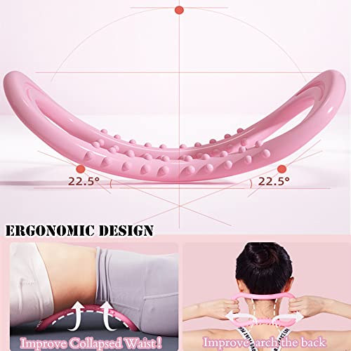 Figure 8 Resistance Band, Arm Back Shoulder Exercise Elastic Rope Stretch Fitness Band, Foot, Leg, Hand Stretcher, Arm Exerciser for Yoga Pilates Stretching Physical Therapy, Home Gym Workout - color: Pink with ring