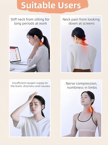 Neck Stretcher with Neck Brace,Adjustable Cervical Traction Device,Inflatable Cervical Traction Device for Neck,Portable and Compressible,Suitable for Office,Travel and Home Use - color: Grey