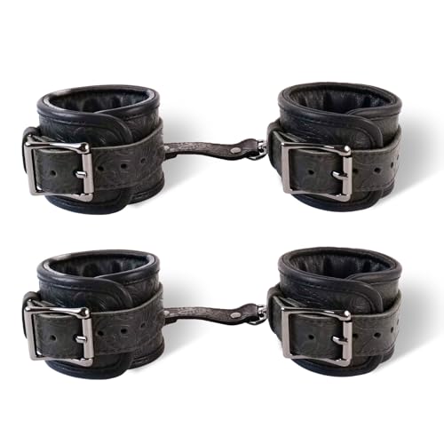 Wooden PU Spreader Bar with 4pcs PU Adjustable Straps,Workout Bar for Home Gym Training Bar,Portable Detachable Pilates Kit - style: Black+Embossed Black Kit
