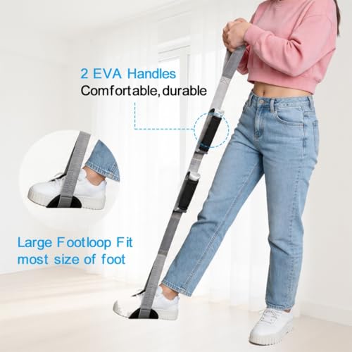 39 Inch Leg Lifter After Hip Replacement and Knee Surgery Recovery Rigid Leg Lifter Strap with Padded Foot Loop Elderly Mobility Aid