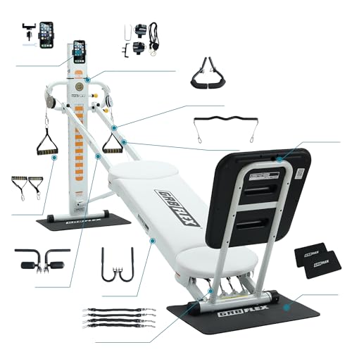 GR8FLEX Performance Gym for Total Over 100 Exercises, Multi-Functional Workout Machine, High Performance Strength Training, Cardio, and Full Body Fitness Equipment for Home Use - style: Pearl White Model