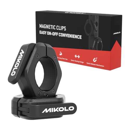 Mikolo Barbell Clamps,2-Inch Olympic Barbell Clips with Anti-Slip TPR Lining and Quick Release for Home and Gym Use - color: Black, style: Non Magnetic