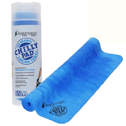 FROGG TOGGS Chilly Pad, Instant Cooling Towel, Long Lasting, Reusable, Sports and Outdoors Neck Towel 33x13 - color: Sky Blue