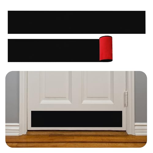 Rubber Bond Kick Plates (2 Pack) 6" x 33" - Effortless Peel & Stick - Prevents Dents & Scratches - Self-Adhesive & Universal Fit (Black) - color: Black, size: Kick Plate - 2 Pack - 6"x34"