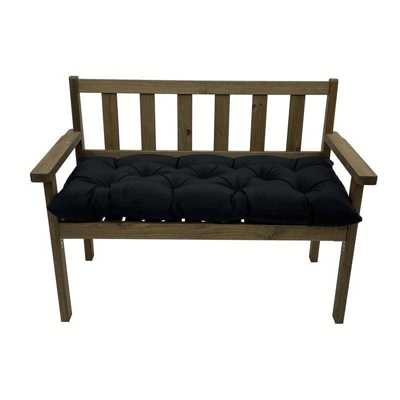 SEAHOME Indoor/Outdoor Bench Cushion,Waterproof Swing Seat Cushion,Outdoor Chair Cuhion,for Lounger Garden Furniture Patio Loveseat Bench (59" x 19.7", Black) - color: Black, size: 59" x 19.7"