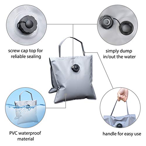 Eurmax USA 4Pcs Pack Water Weight Bags for Light Stand Photography Video Equipment,Heavy Duty Saddlebag for Backdrop Stand,Photo Tripod,Canopy,Umbrella Base,Fishing Chair,Picnic Table and etc（Grey） - color: 4pcs-gray, style: water