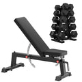 HANDBODE Adjustable Weight Bench for Full Body Workout, 1500 LBS Weight Capacity Bench Press Bench of Home Gym Strength Training, Incline Upright Flat Utility Workout Bench with Fast Adjustment - color: 1300 lb Weight Bench & 225 lb Dumbbell Set