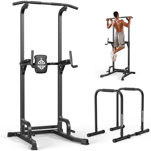 Sportsroyals Power Tower Pull Up Bar Station & Adjustable Dip Bar Station