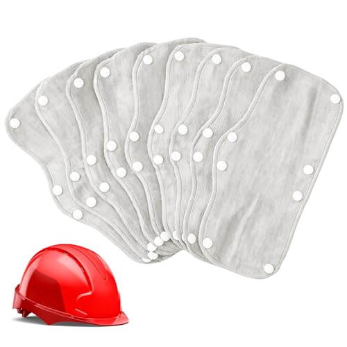 Hard Hat Sweatband, 9 Pack Hardhat Sweatband, Cotton Liner Hard Hat, Washable Sweatband for Hard Hats, Reusable Sweat Liners for Helmet Users - color: Gray