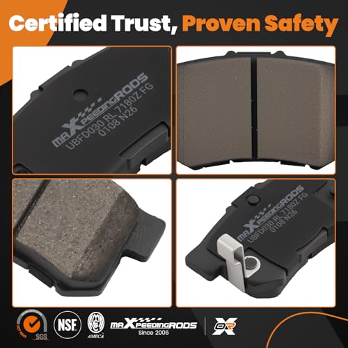 maXpeedingrods D537, P-537 Rear Brake Pads for Acura CL 1997-1999, EL 2001-2005, CSX ILX Rsx TL, for Honda Civic 2002-2013, for Honda Accord 1991-2007, for Suzuki Sx4 2007-2014 - size: D537&P-537