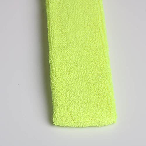 Cotton Sweatband Headbands,Pack of 12,Elastic Stretchy Sport Terry Cloth Sweat Bands,Yoga Workout Fitness Exercise Basketball Headband - color: 12pcs x yellow cotton sweatband headbands