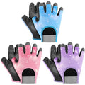 Fourluoo 3 Pairs Weight Lifting Gloves for Men Women, Gym Workout Gloves with Full Palm Protection, Breathable Anti-Slip Fitness Glove for Training, Cycling, Pull-ups, Medium - style: Vibrant Style