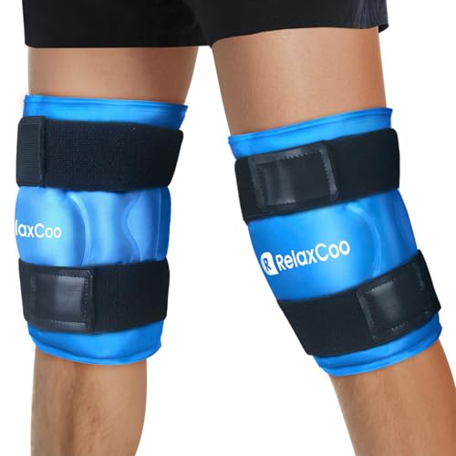 RelaxCoo Ice Pack for Knee Pain Relief, Reusable Gel Ice Wrap for Leg Injuries, Swelling, Knee Replacement Surgery, Cold Compress Therapy for Arthritis, Meniscus Tear and ACL Blue - style: 1 Pack