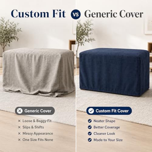 Custom Size Indoor Dust Cover, Cotton Linen Fabric Made to Measure Protector for Furniture, Printer, Coffee Machine, Cabinet, Chair & Appliance, Any Size & Shape - color: Cotton linen（Indoor）